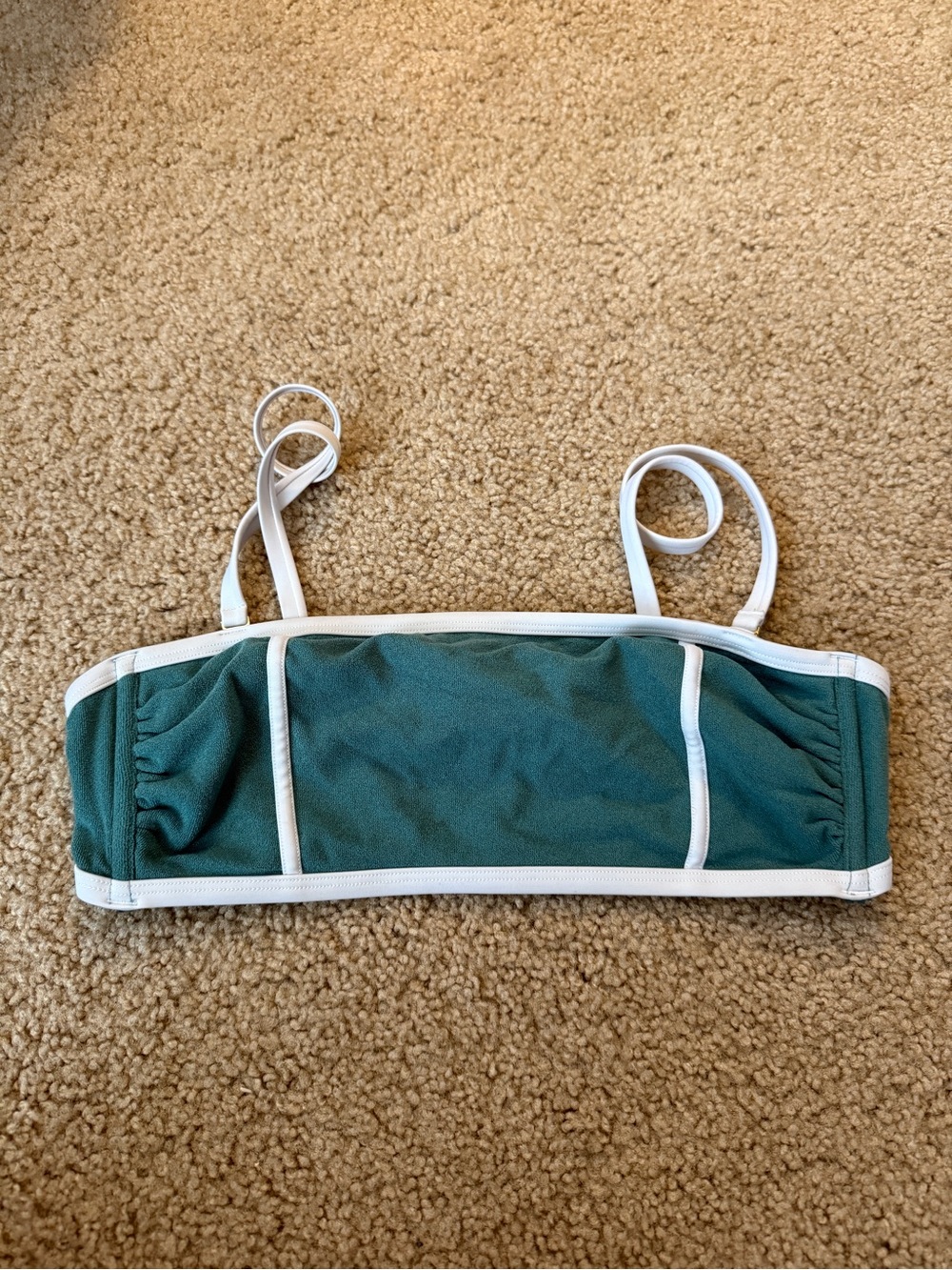 Kona Sol Dark Teal Bikini Top with White Trim